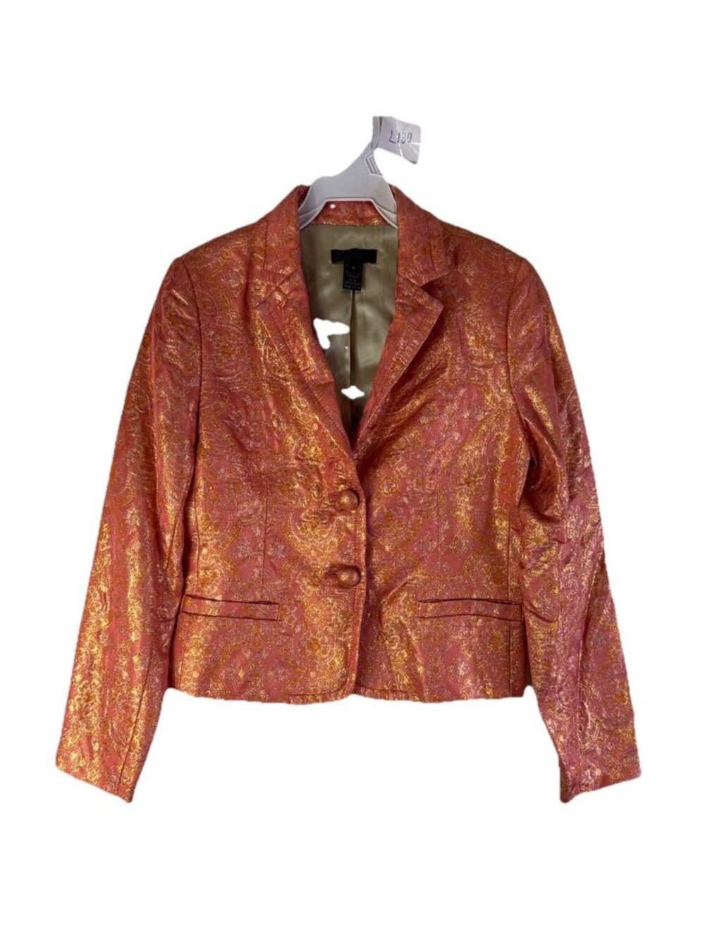 Vintage Y2K Fairy Angel Brocade Metallic Tapestry Blazer Jacket Womens 4